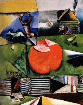  village - Russian Village Under the Moon 2 contemporary Marc Chagall